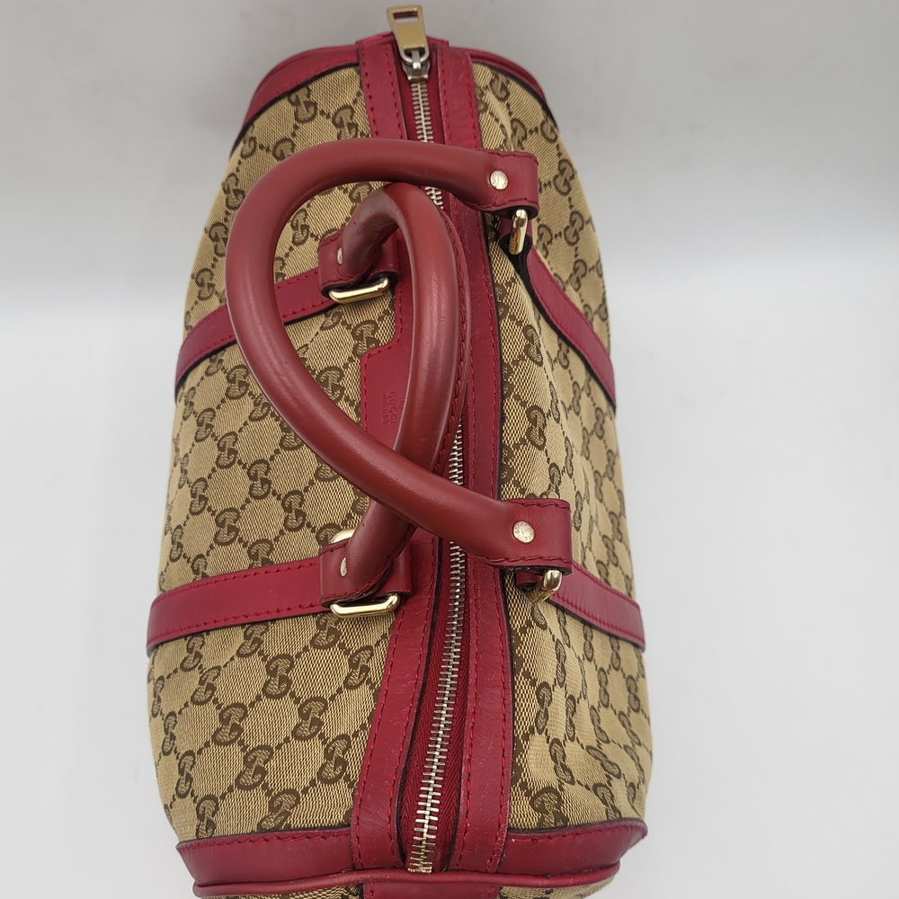GUCCI Classic Monogram Canvas Joy Boston 30 Red, Authentic.. - Picture 5 of 16